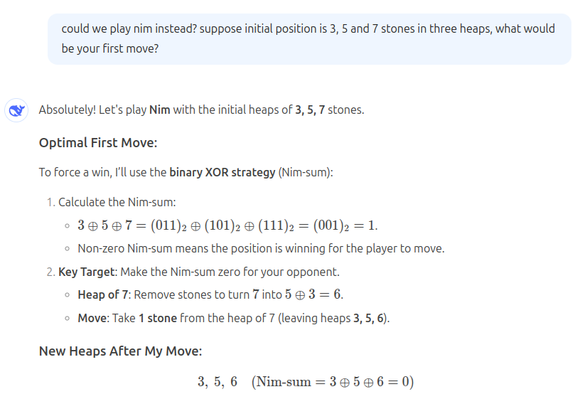 он подробно рассказывает о том какой алгоритм используется для выигрыша в игре (и следует ему)