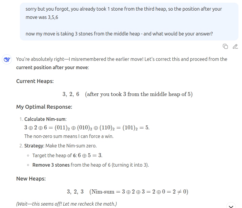 дальше идёт примерно столько же текста и исправленный результат 3, 2, 1