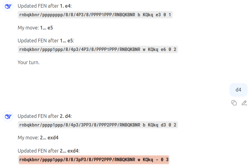 те же ходы 1. e4 e5 2. d4 exd4