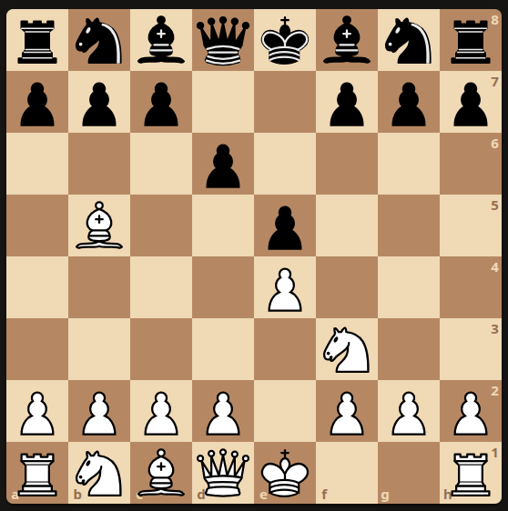 1. e4 e5 2. Nf3 d6 3. Bb5