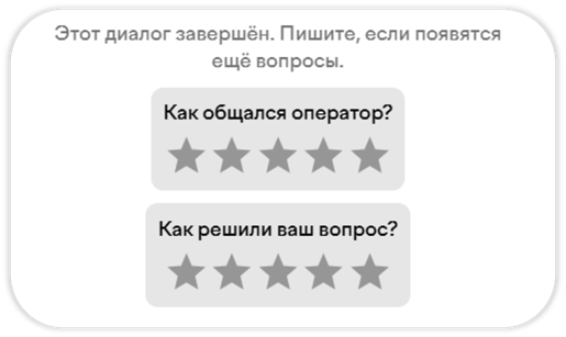 Так выглядит окно оценки чата