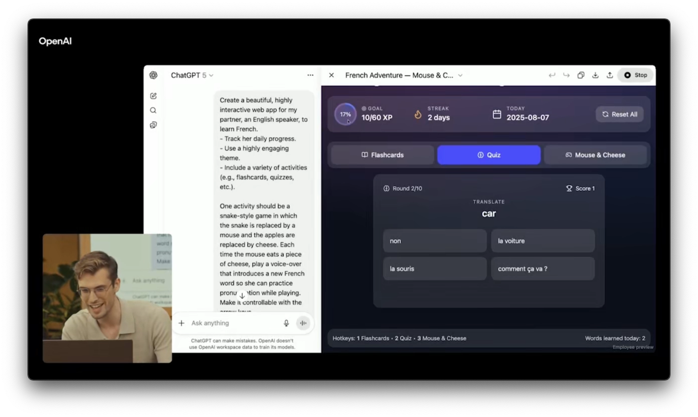Типичный Квиз как во всех приложениях для изучения языка, плюс, есть счётчик прогресса и ударного темпа