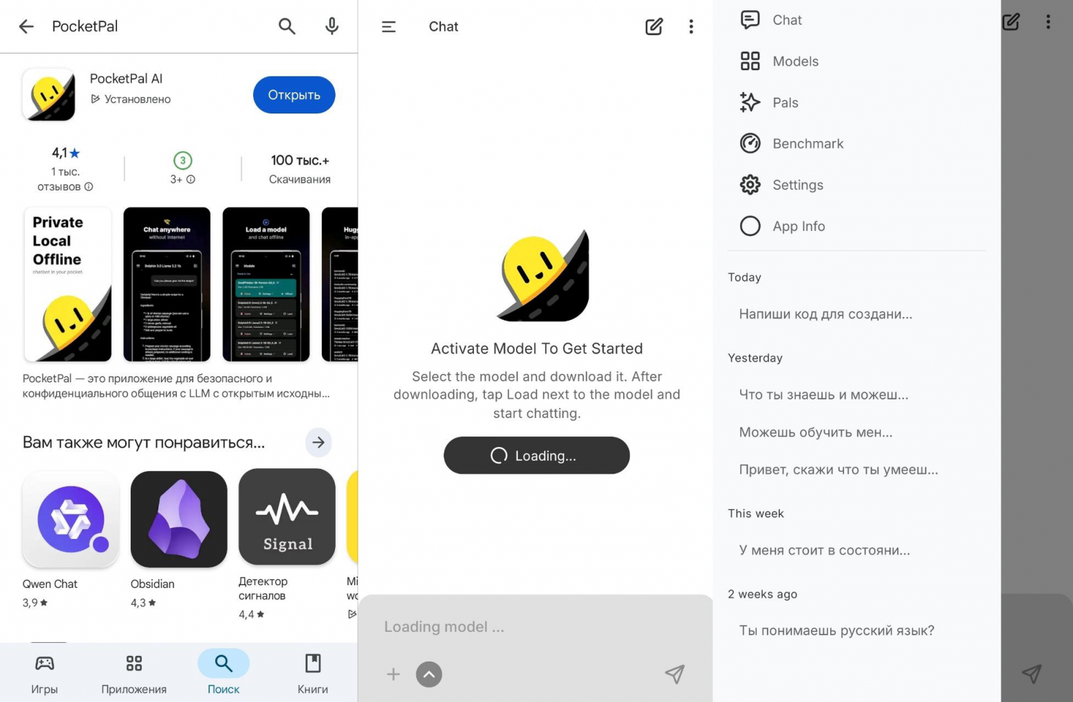 PocketPal в Play Market
