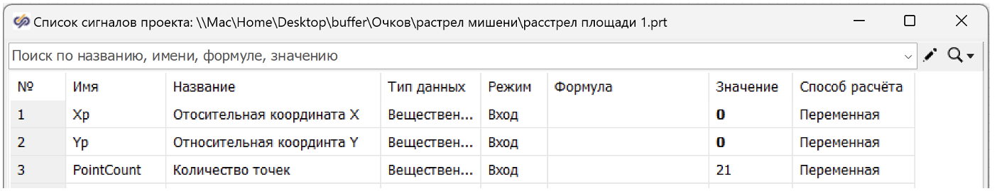 Рисунок 18. Сигналы проекта.