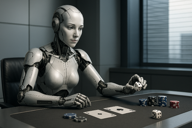 Модель таки играет в кости.