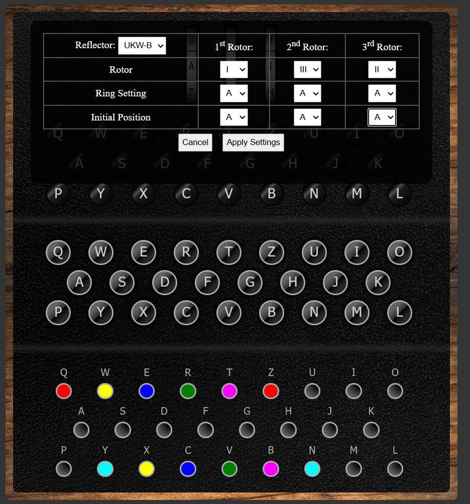 Enigma M3, скриншот из эмулятора.