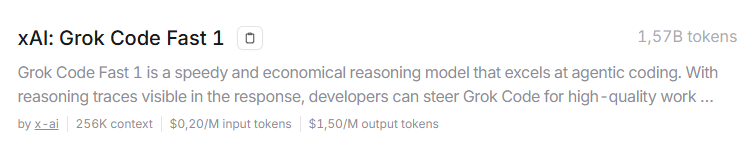 Grok Code Fast 1 - 1