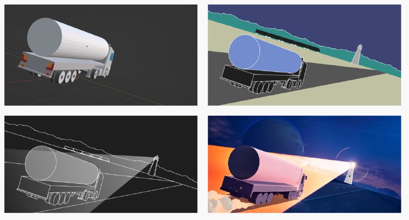 Процесс работы над концептами сайта с помощью 3D, кривых рук, Midjourney и Stable Diffusion