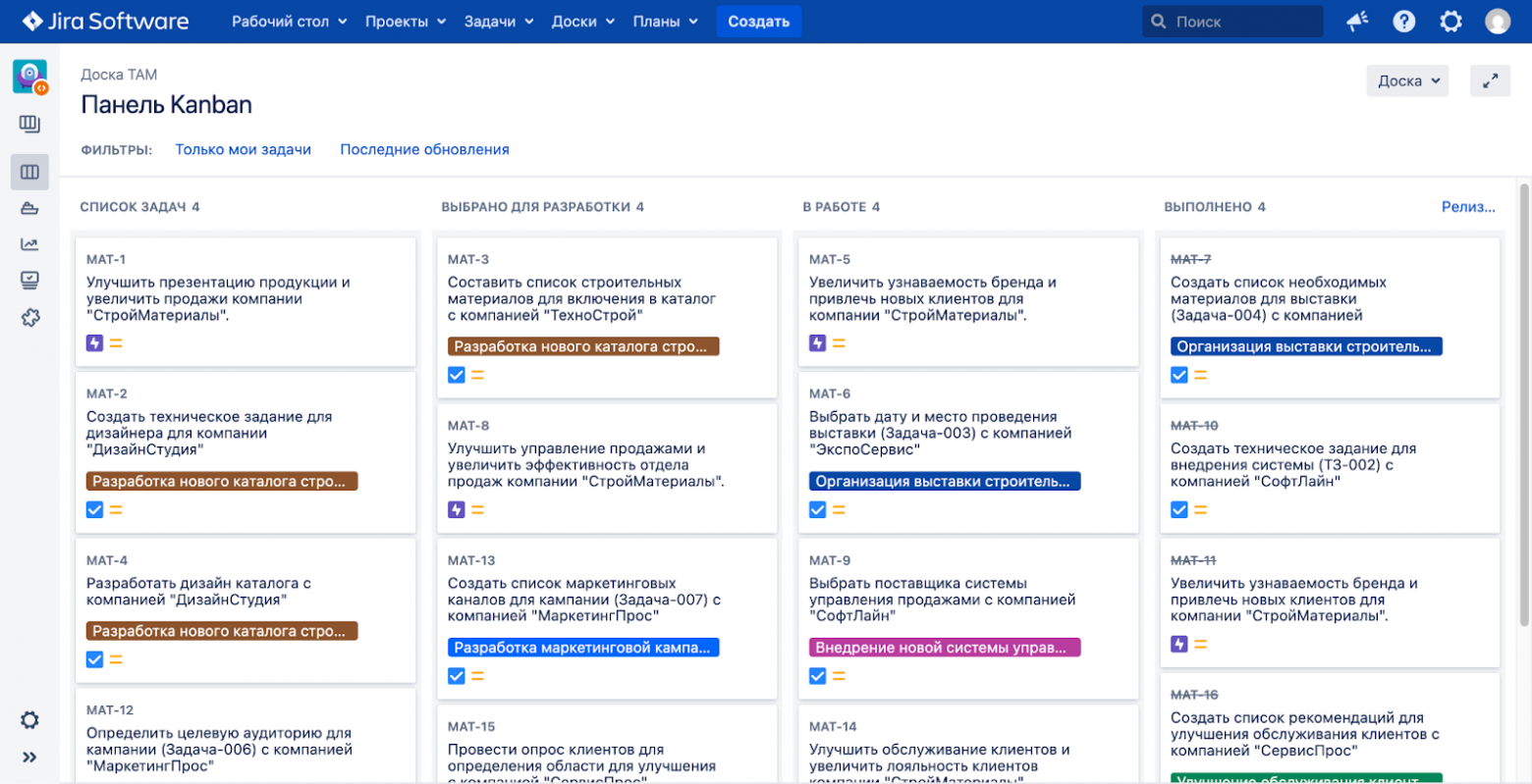 Информация на фото выдуманная, это не настоящие данные из Jira