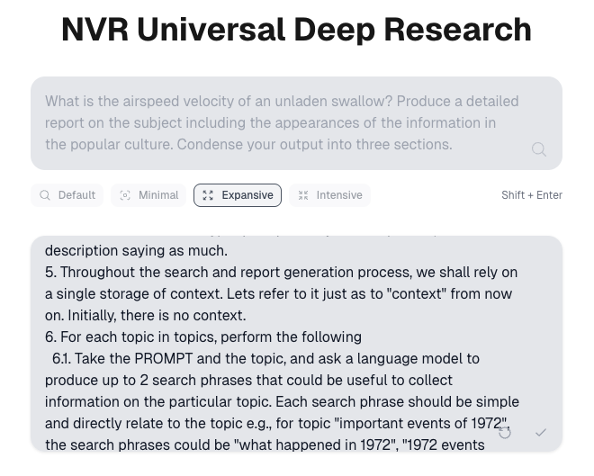 Скриншот интерфейса, созданного для демонстрации UDR: строка поиска (сверху), список выбора стратегий (в центре) и область редактирования стратегии (внизу). Скриншот интерфейса, созданного для демонстрации UDR: строка поиска (сверху), список выбора стратегий (в центре) и область редактирования стратегии (внизу).