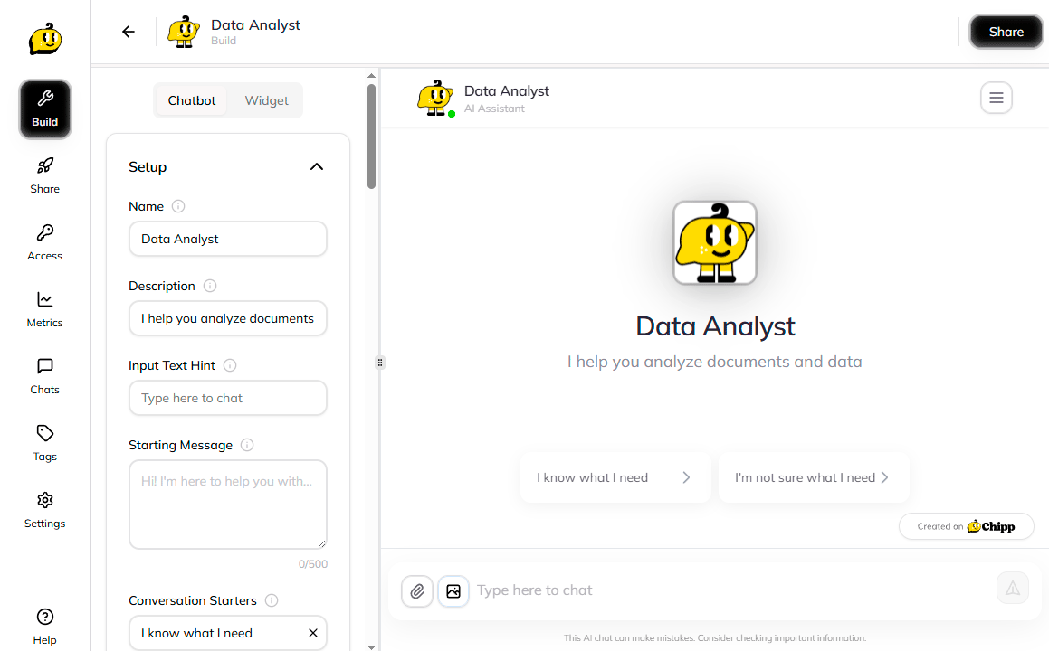 Интерфейс для обучения агента с использованием внутренней документации и других данных