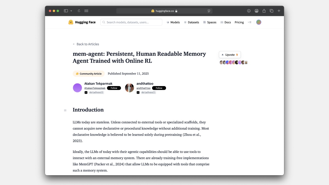 Релиз Mem-Agent — нейросетевого агента с человекочитаемой памятью в формате Markdown - 1