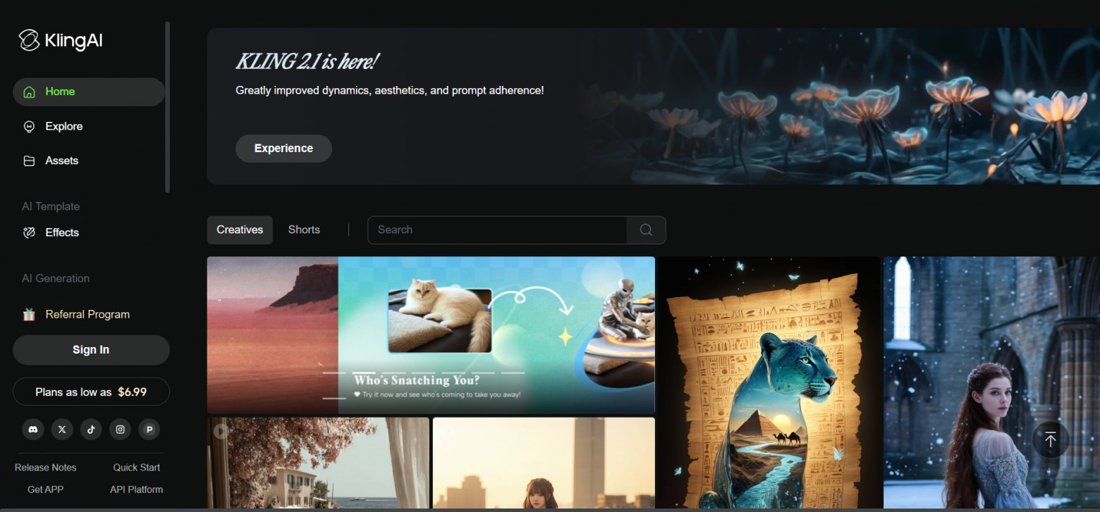 Интерфейс Kling