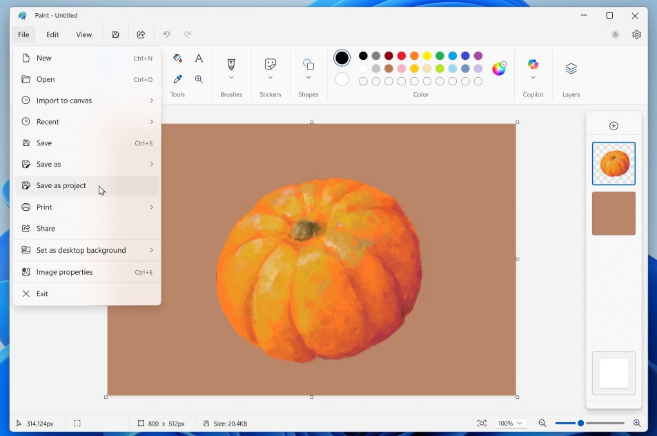 Microsoft Paint обзаведётся собственными файлами проектов, похожими на Photoshop - 1