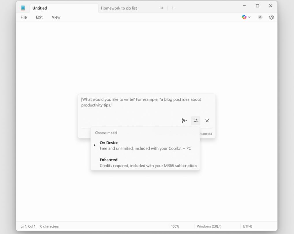 Microsoft добавила в «Блокнот» бесплатные функции Copilot - 1