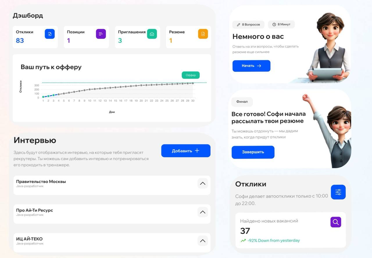 Примеры блоков из веб-приложения 