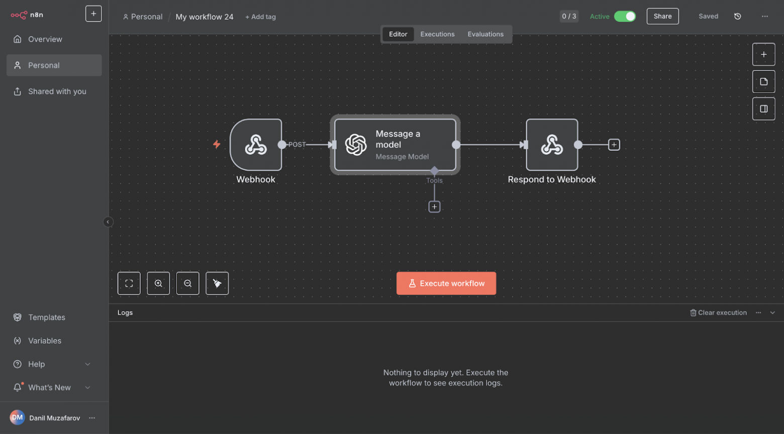 Workflow чат-бота