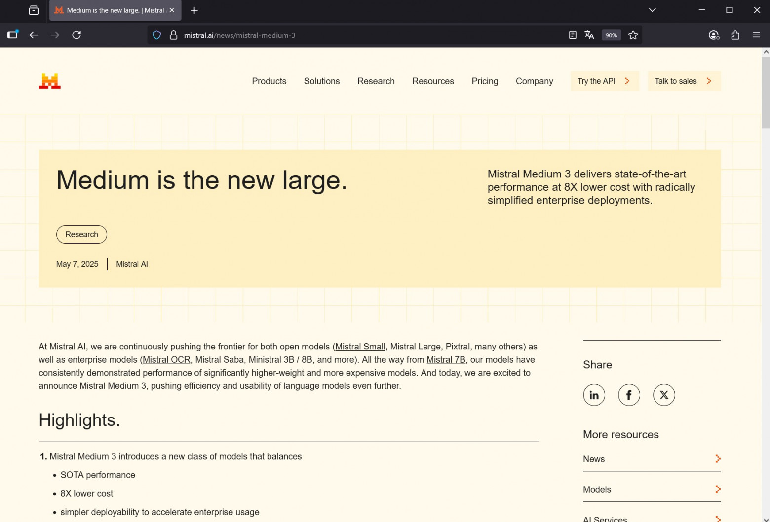 https://mistral.ai/news/mistral-medium-3