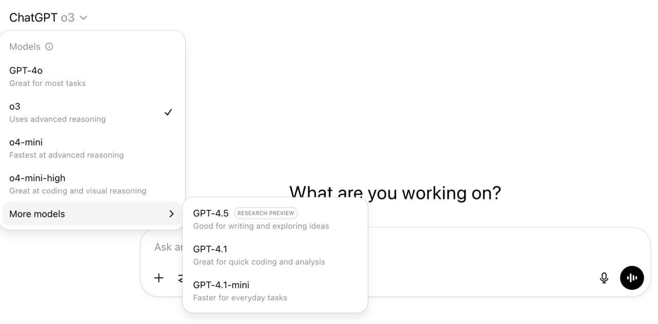 Руководство по ChatGPT: правильно выбираем модель и режим рассуждений - 1 Руководство по ChatGPT: правильно выбираем модель и режим рассуждений - 1