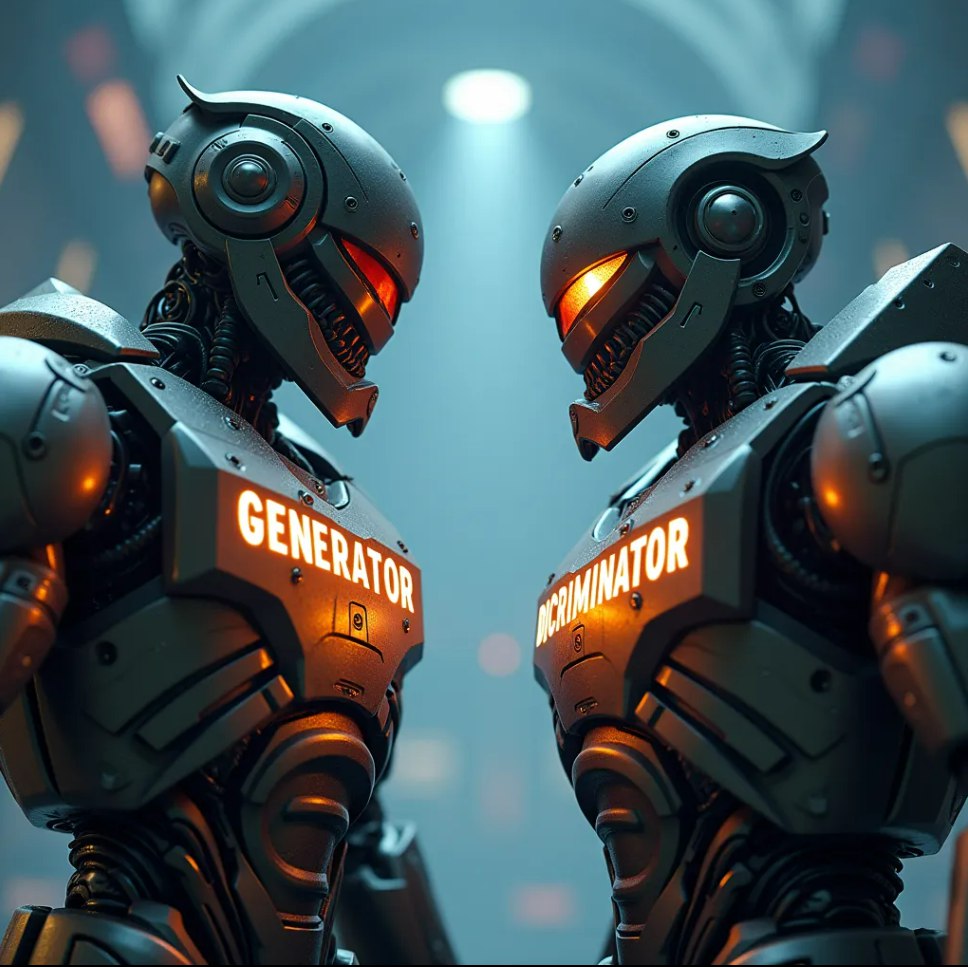 В данном случае мы рассмотрим "поединок" двух нейросетей - Генератор и Дискриминатор, рассмотрим каждого: 