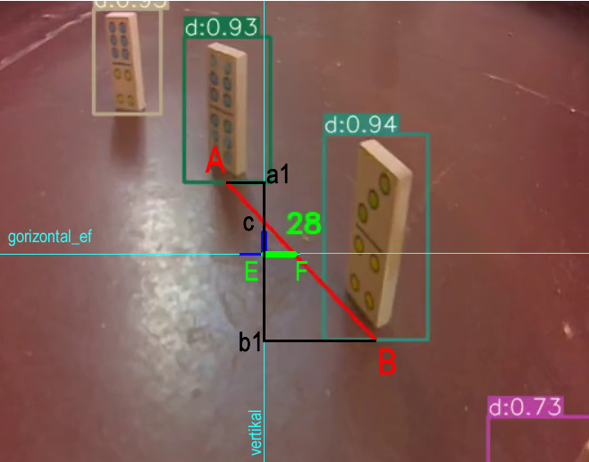 Рис 11. Отрезок EF и отклонение +28 по x