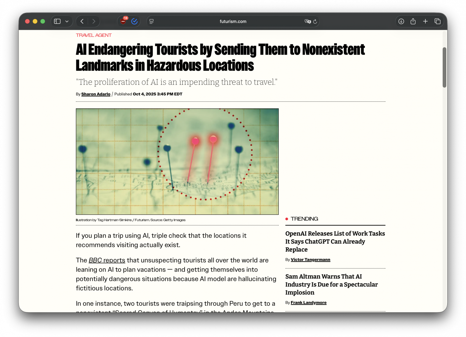 Туристические компании жалуются, что нейросети отправляют пользователей к несуществующим достопримечательностям - 1 Туристические компании жалуются, что нейросети отправляют пользователей к несуществующим достопримечательностям - 1