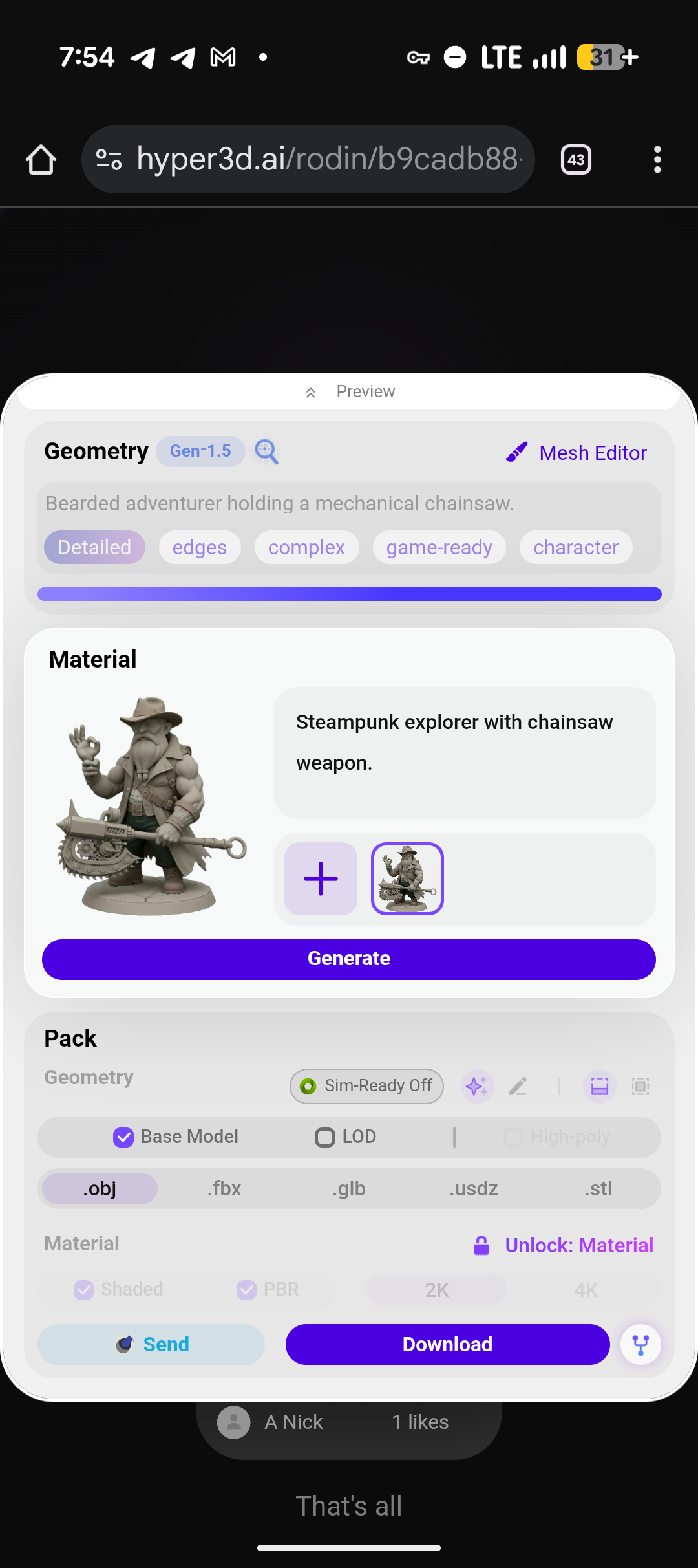 Вот что можно получить из генерации на бесплатной версии. 