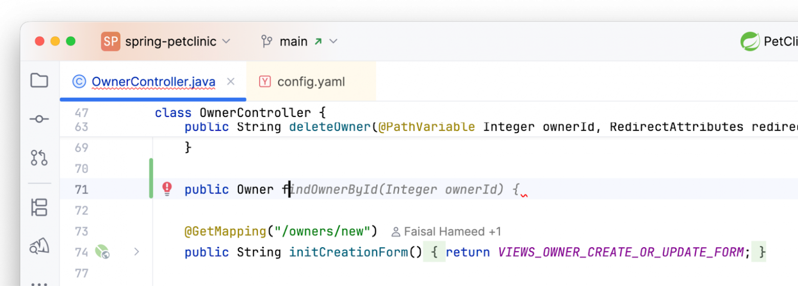 Пример автокомплишена от Mellum