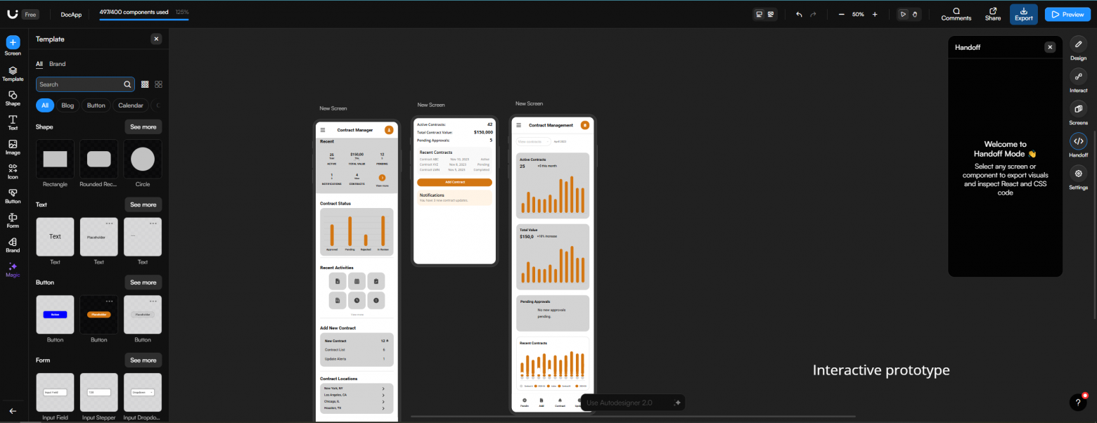 Интерфейс Uizard  