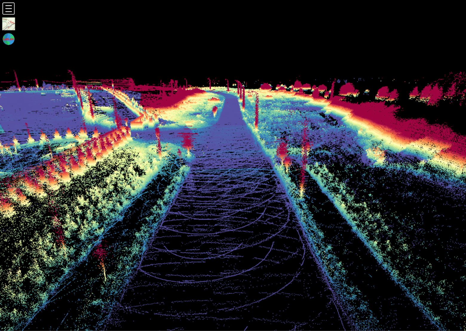 Плотная лидарная карта местности