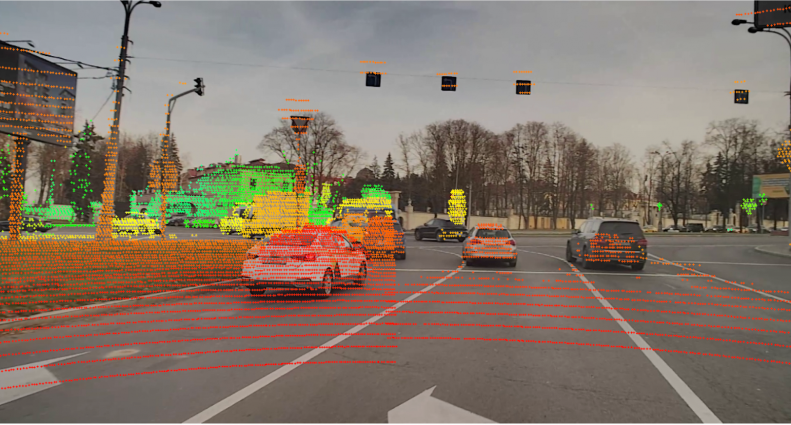 Как загрязнение лидара мешает ему видеть мир: левая половина лидара чистая, а правая — грязная