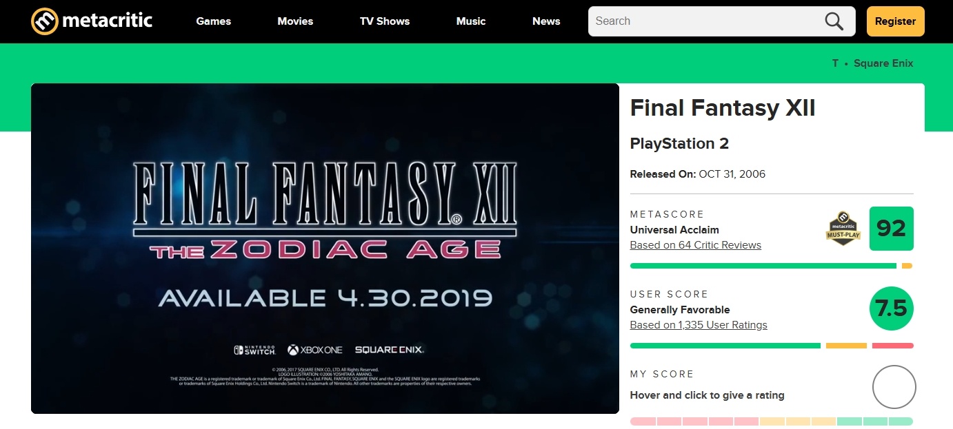 Ностальгические игры: Final Fantasy XII - 12