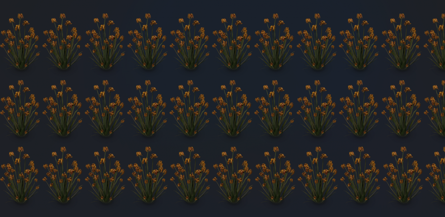 Рис 9. На плато цветочки должны уметь выживать в неблагоприятном климате. Раскадровка анимации "покачивание"