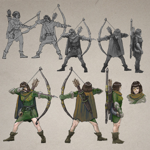 Рис 10. Галь. От первых эскизов до финального концепт-арта
