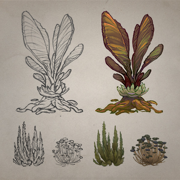 Рис 7. Растения рисуем видом сбоку - так проще моделировать