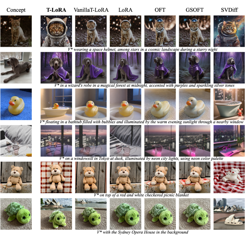 T-LoRA: дообучить диффузионную модель на одной картинке и не переобучиться - 41