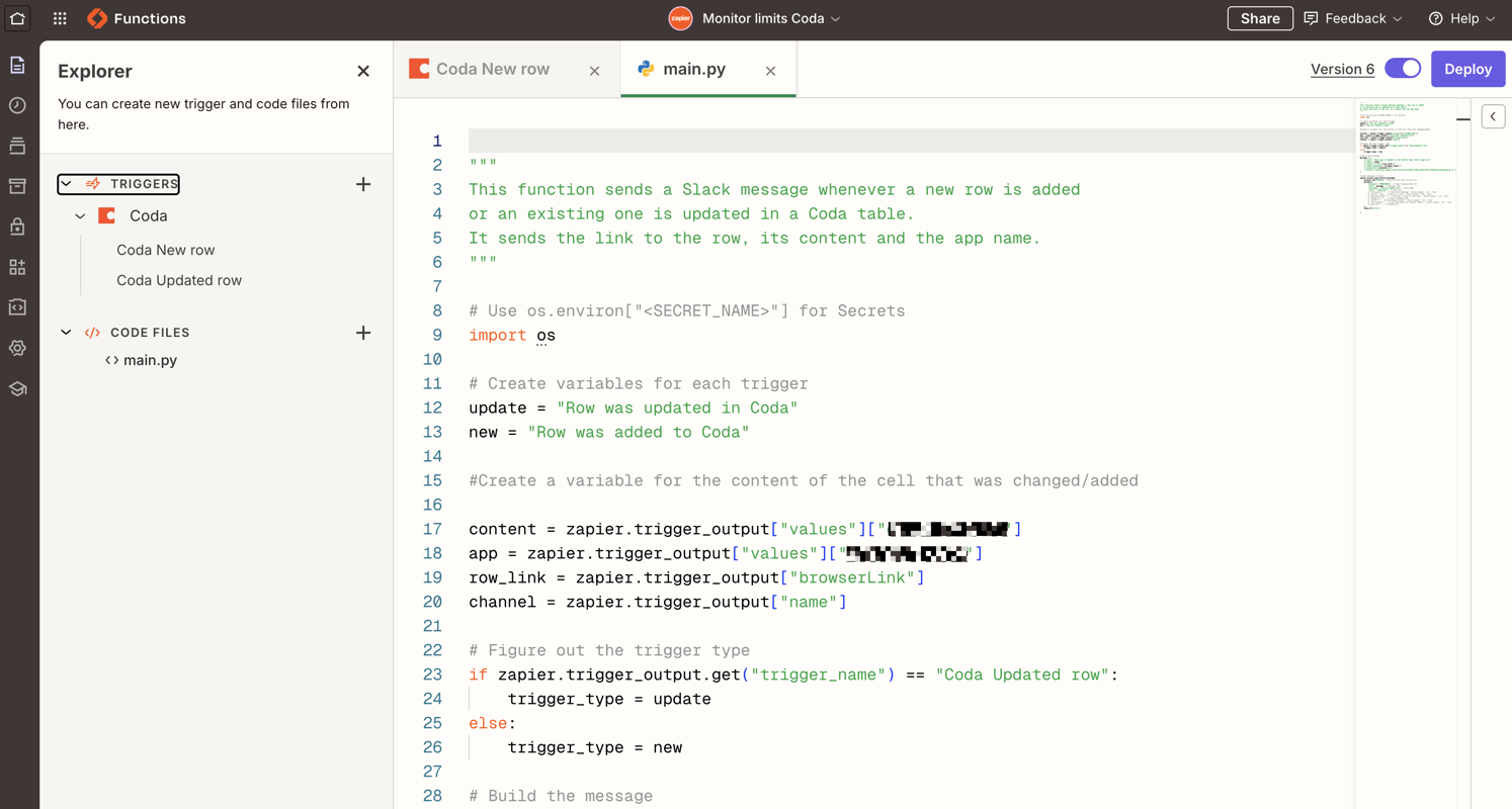 Интерфейс Zapier Functions. Источник: Zapier