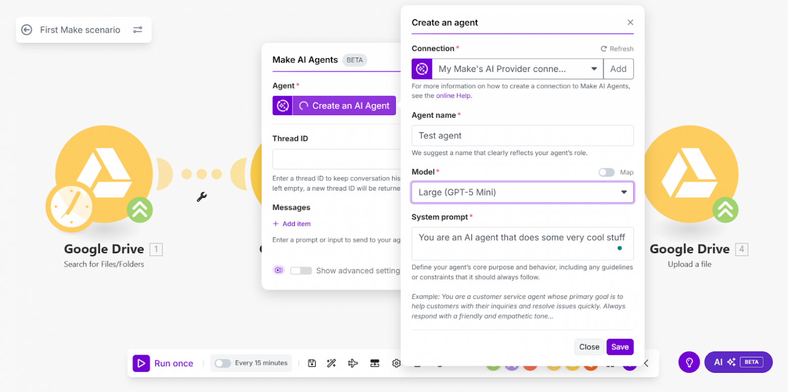 Создание ИИ-агента в Make