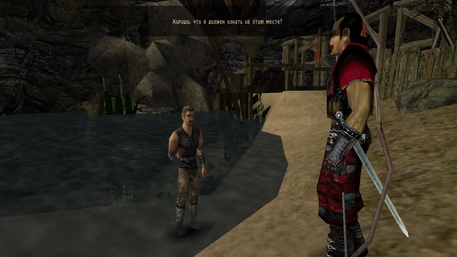 Графоний первой Gothic для экшен-игры от третьего лица (не “Око Бога” с высоты птичьего полета, как большинство RPG и приключений того времени, а из-за спины персонажа) для своего времени выглядел очень даже достойно.