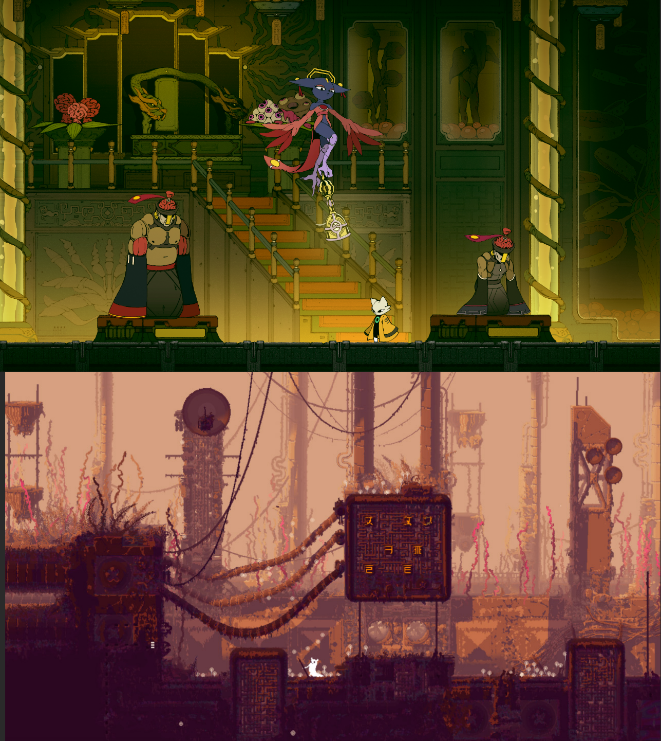 Nine Sols и Rain World. Игры с милыми котиками и смертельно опасным миром из научной фантастики под соусом восточной философии о перерождении.