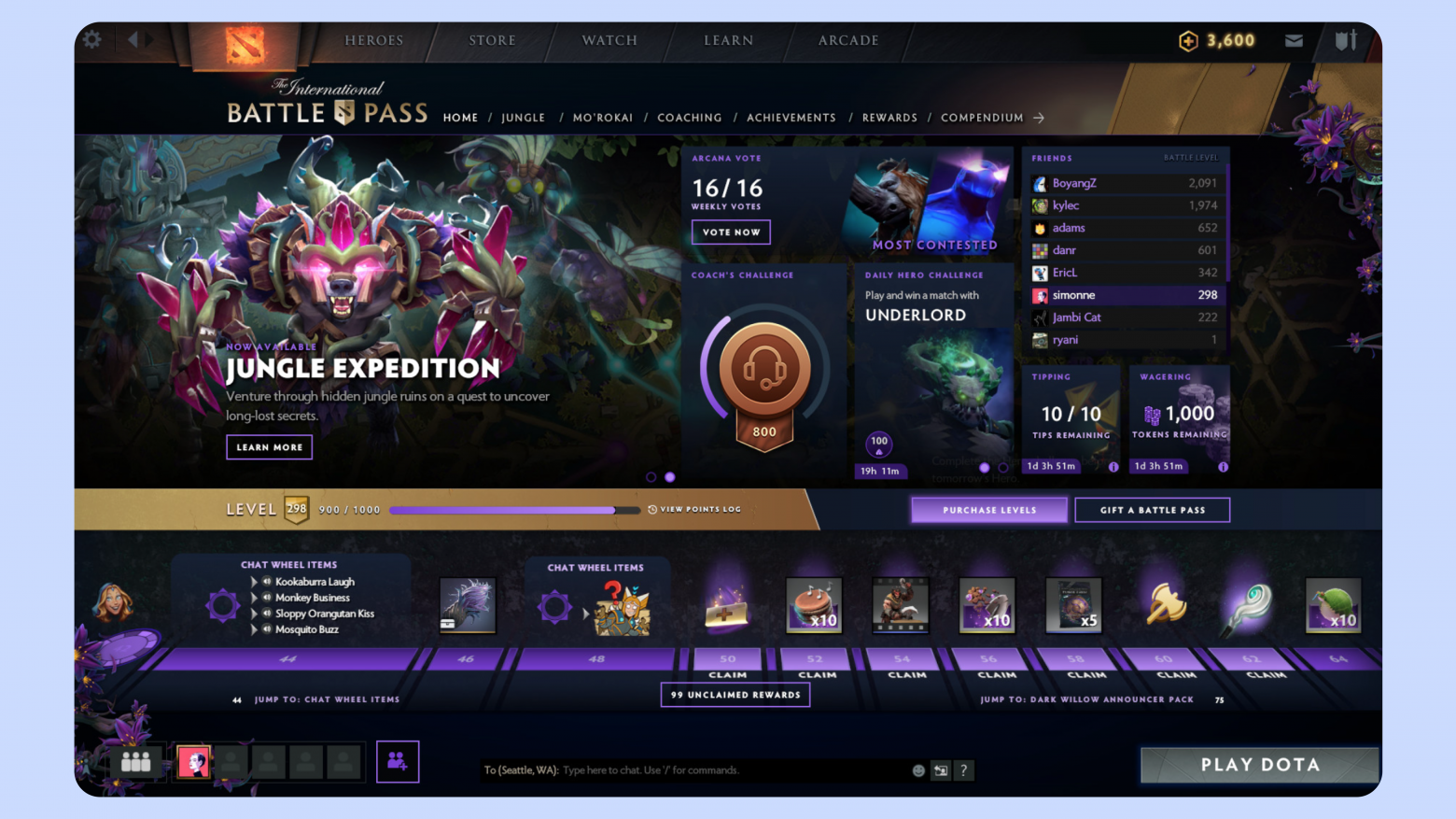 Так выглядел боевой пропуск для The International 2019