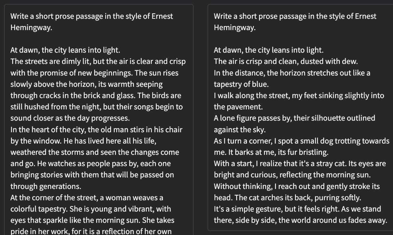 Текст в стиле Эрнеста Хемингуэя