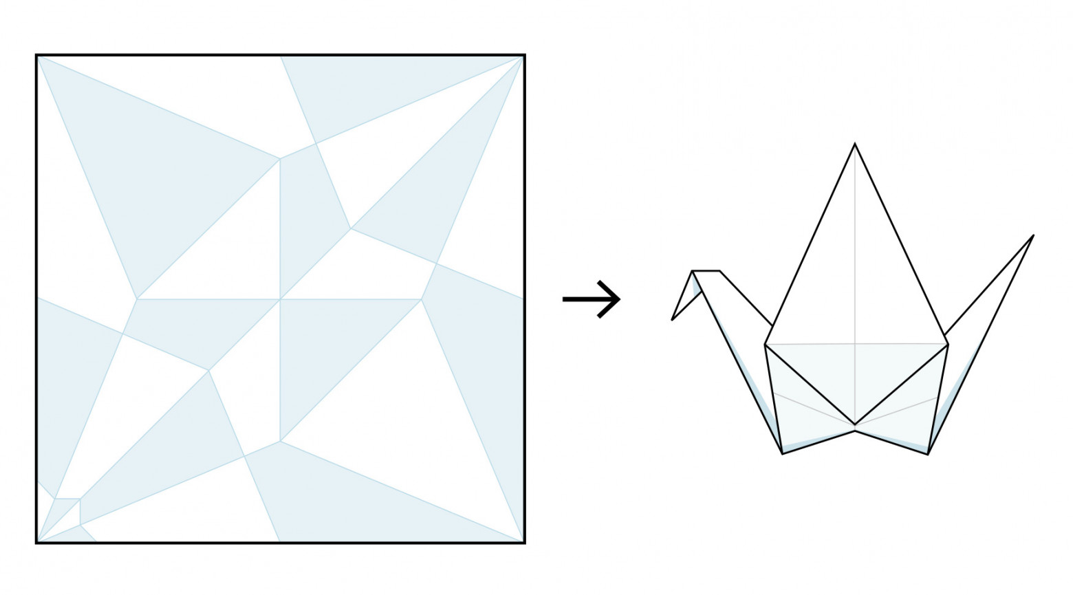 Эта схема изгибов позволит получить фигурку лебедя.