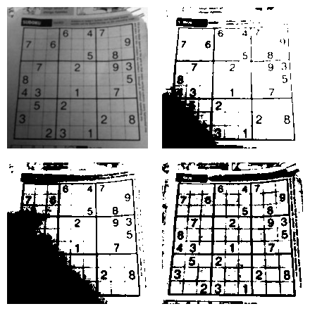 Thresholding: fixed, Otsu, adaptive