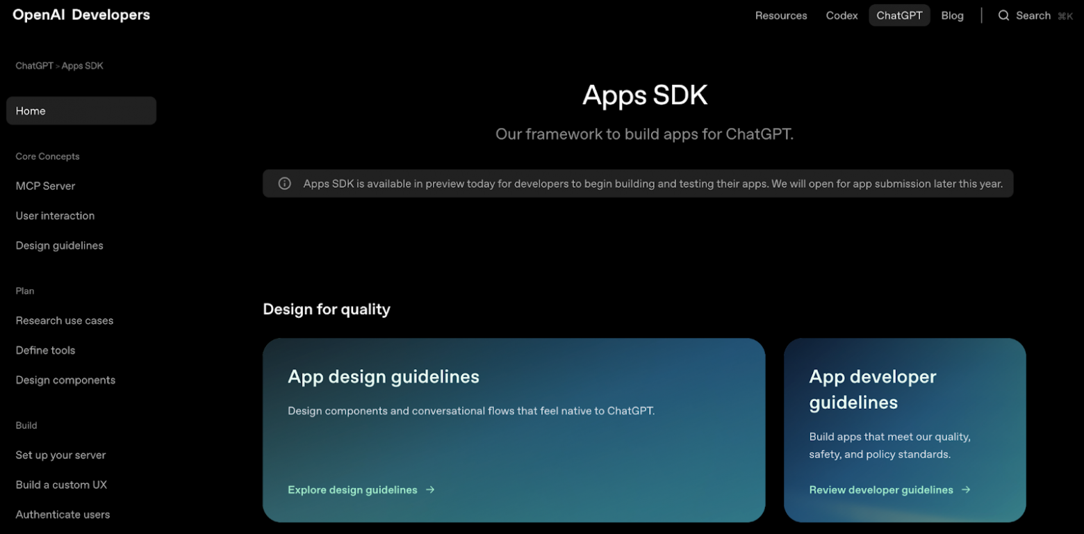 Пока что App SDK позволяет только тестировать и собирать приложения. Загрузку приложений в ChatGPT обещают реализовать в этом же году, но как скоро это пойдет в широкие массы — пока неизвестно. Источник  