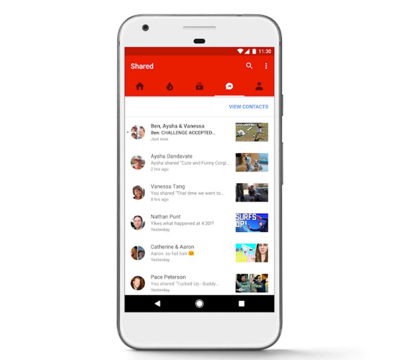 YouTube экспериментирует с обменом сообщениями и видео в приложении - 1