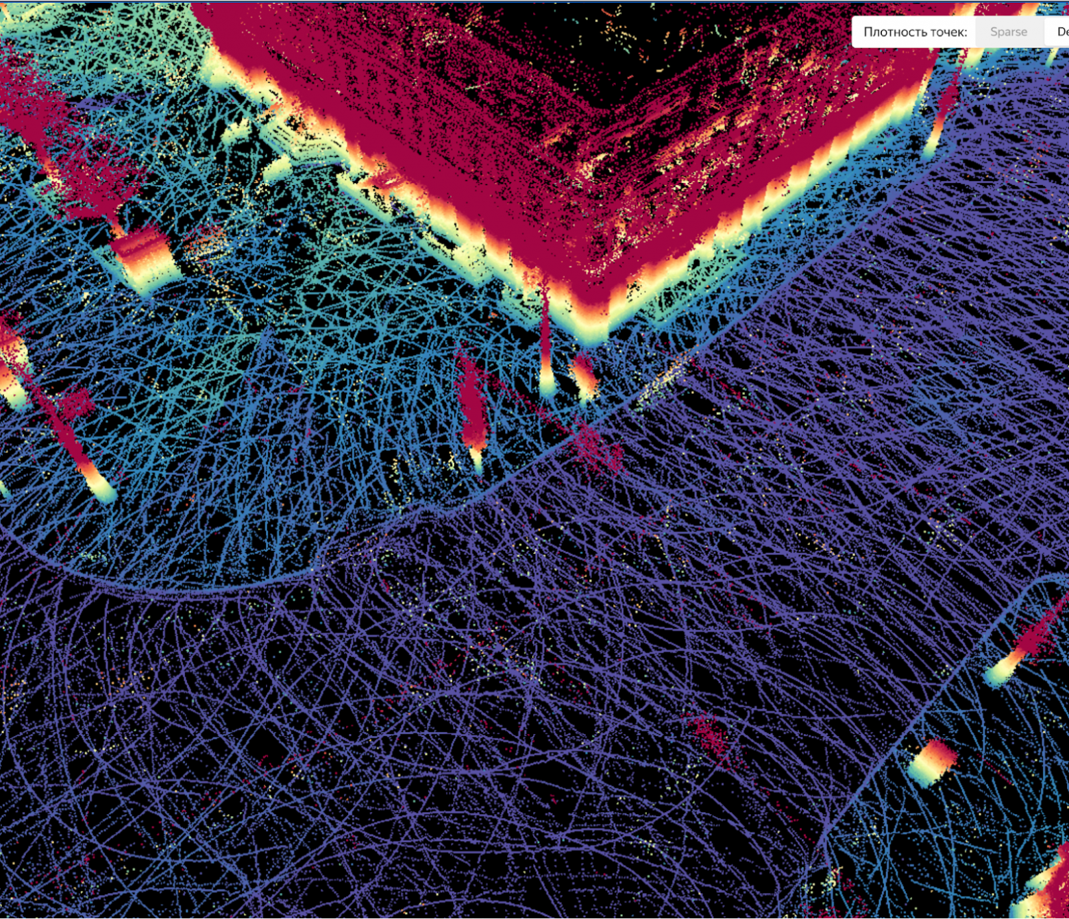 Пример разрежённого облака точек