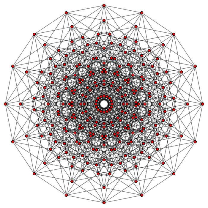 Гиперкуб в 8 измерениях. Говорят, повернуть его на 45 градусов по всем осям в уме может только Григорий Перельман.