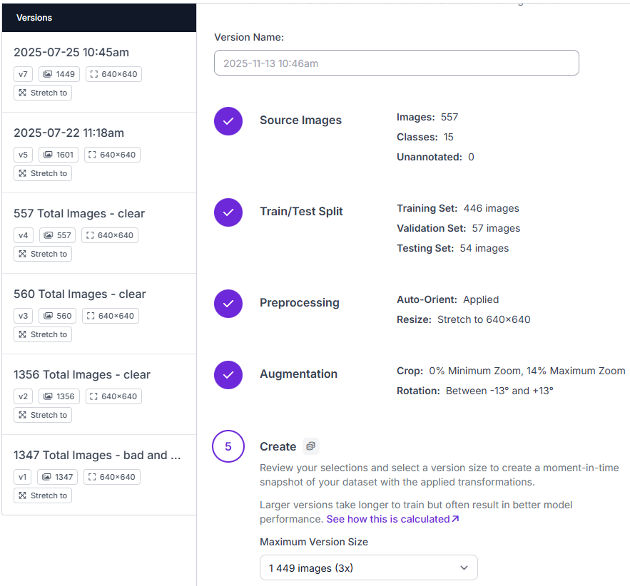 Рисунок 6. Аугментация датасета на платформе Roboflow
