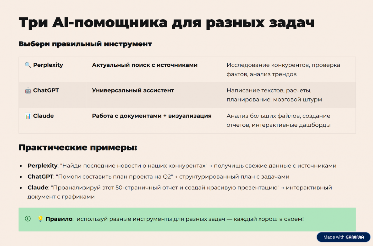 Слайд из презентации, которую делали для вебинара внутри компании